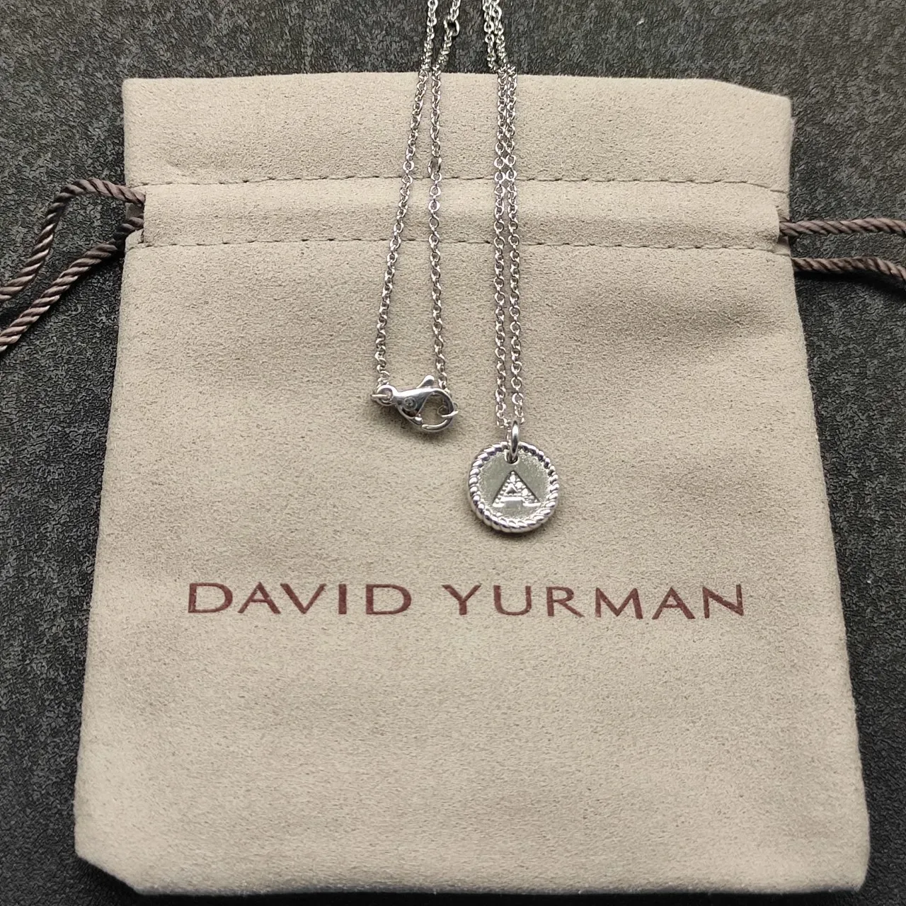 Silver-Tone Rope-Edge Initial A Pendant Necklace 6