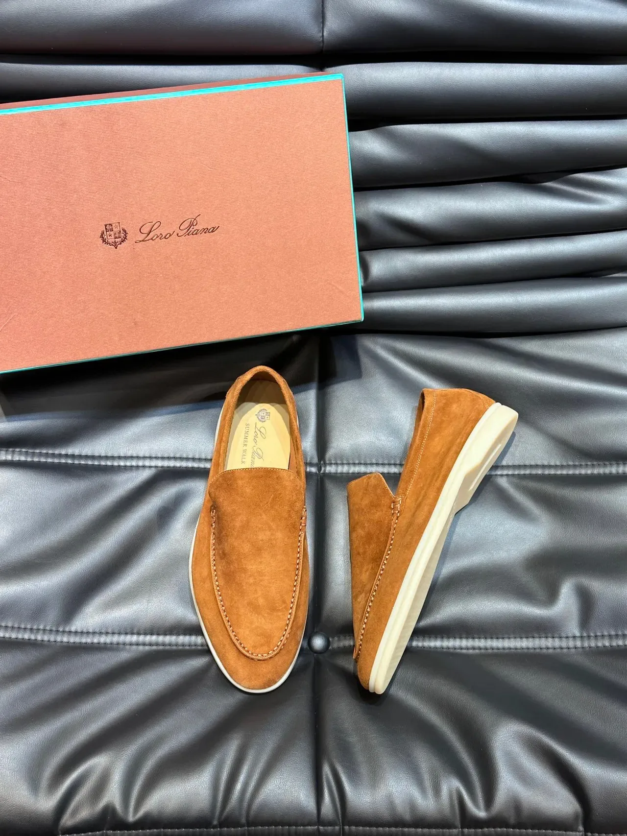Tan Suede Moc-Toe Slip-On Loafers 3