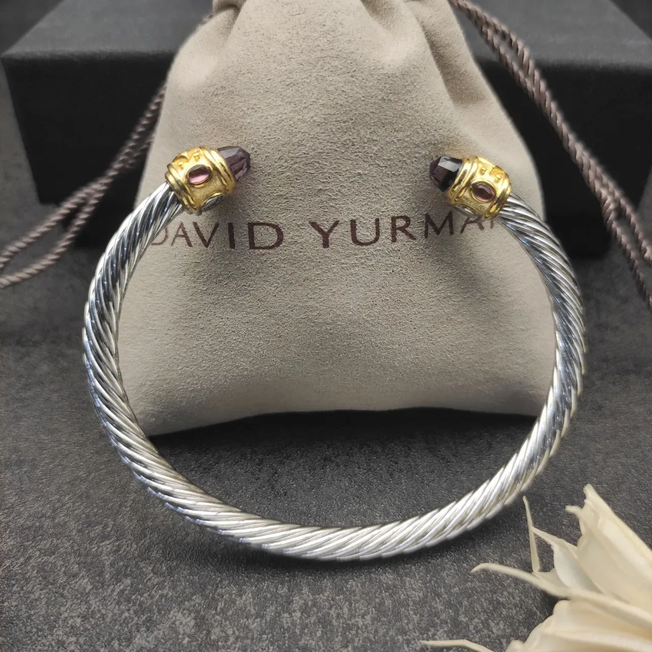 Twisted Cable Two-Tone Gem-Set Bracelet 4