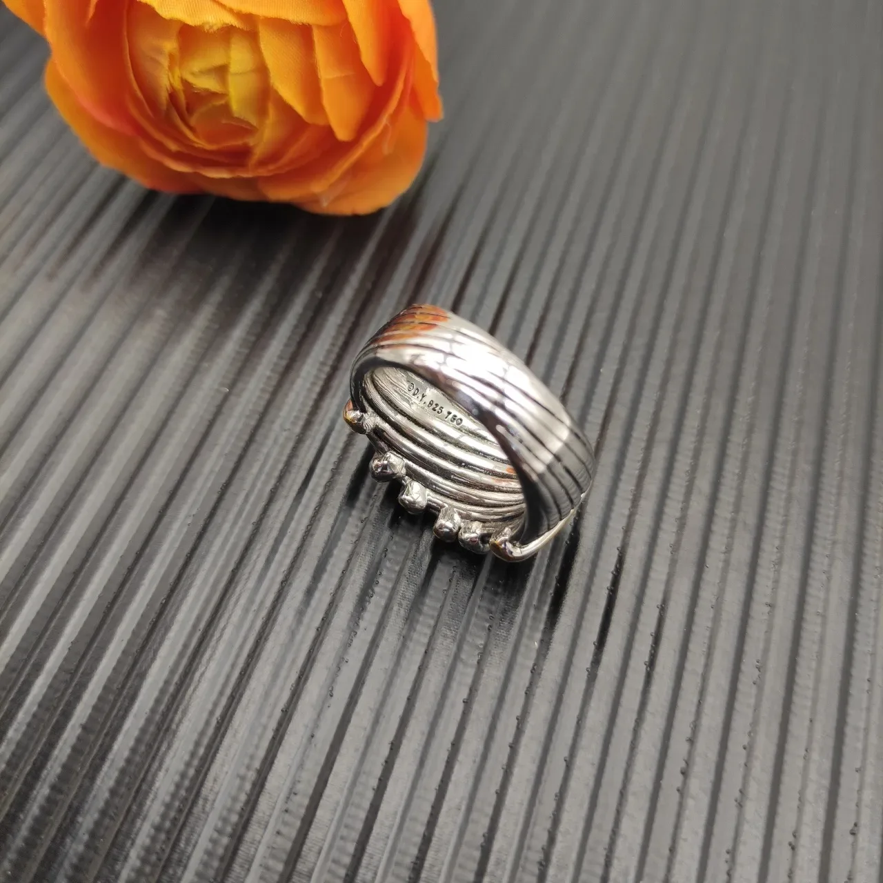 Two-Tone Gold and Silver Pavé Interwoven Cable Motif Ring 6