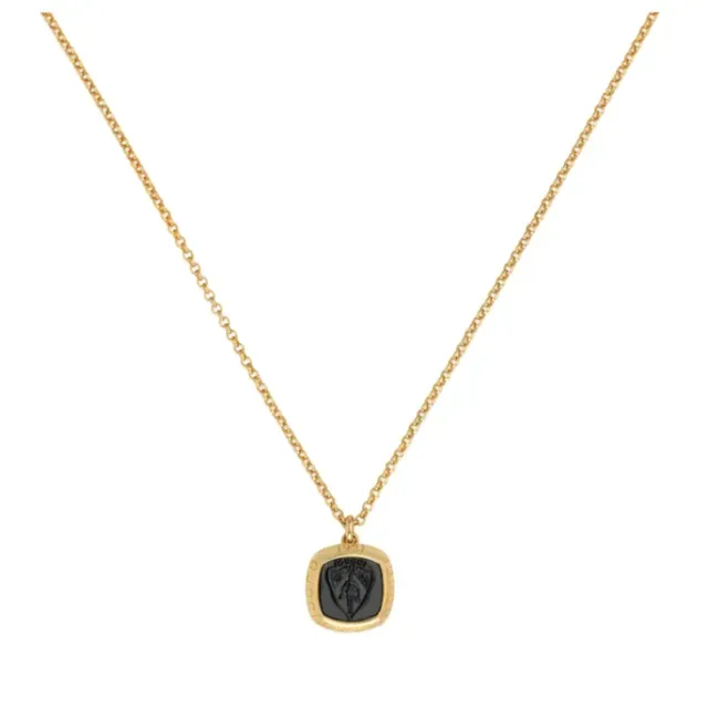 Two-Tone Gold and Silver Shield Pendant Necklace 9