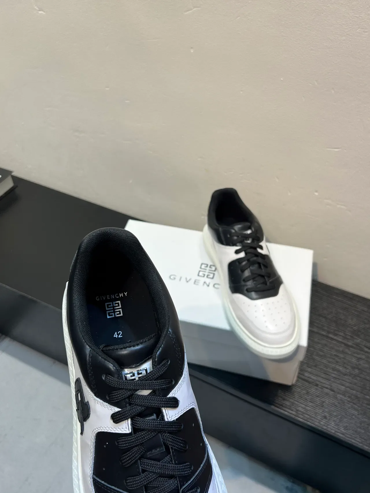 White and Black Monogram Logo Lifestyle Sneaker 7