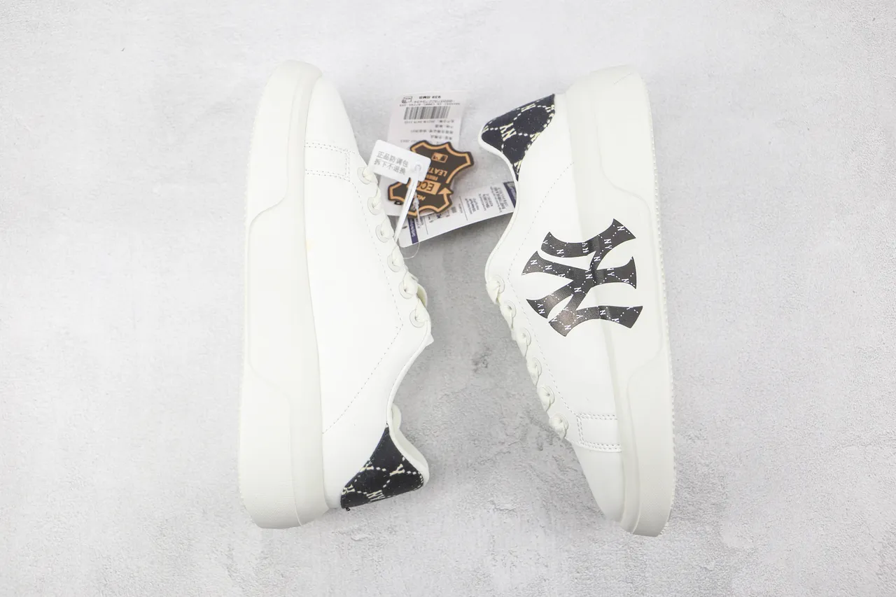 White Black Platform Sole Oversized NY Logo Sneakers 2