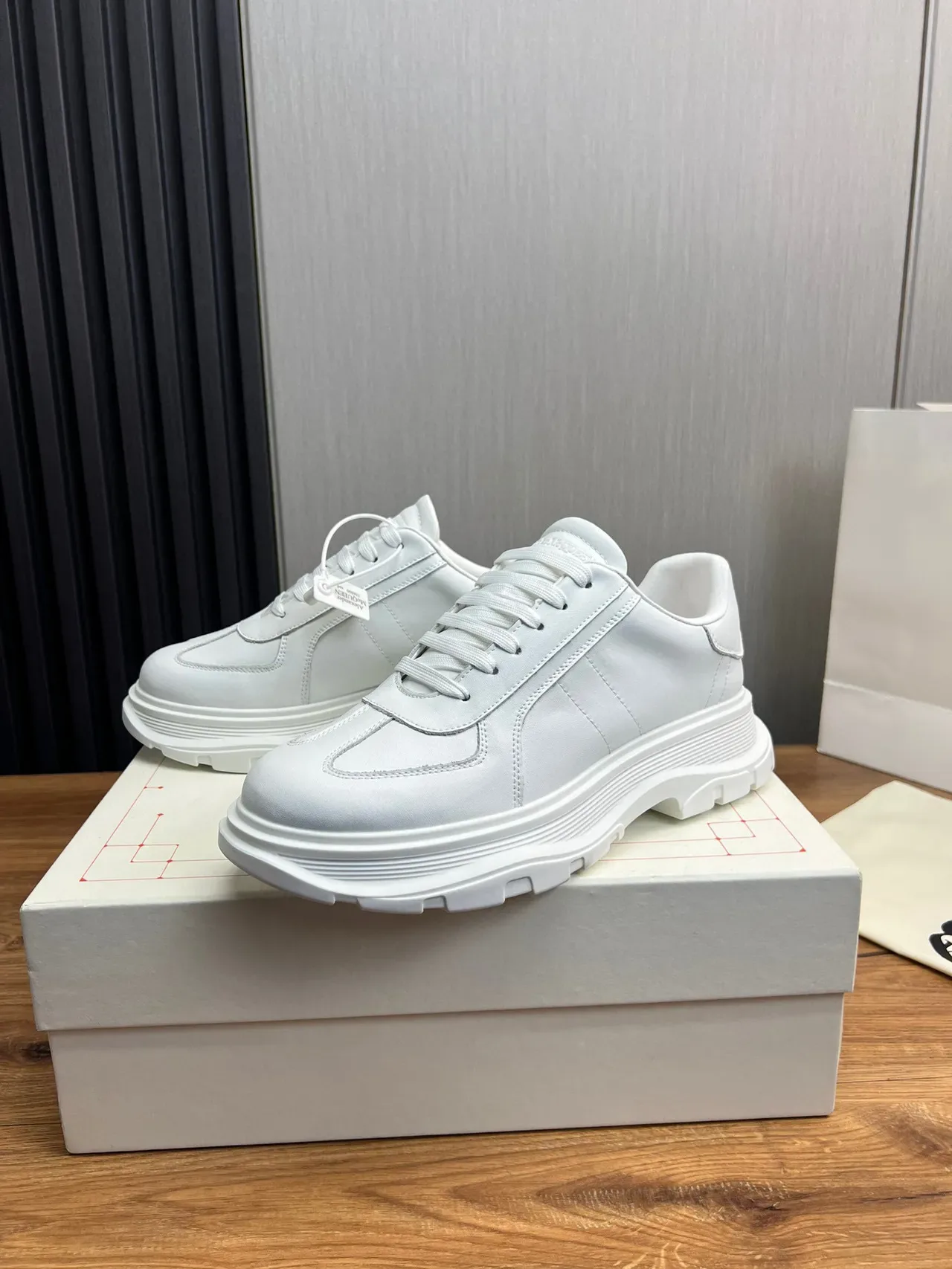 White Chunky Sole Panelled Sneaker 8