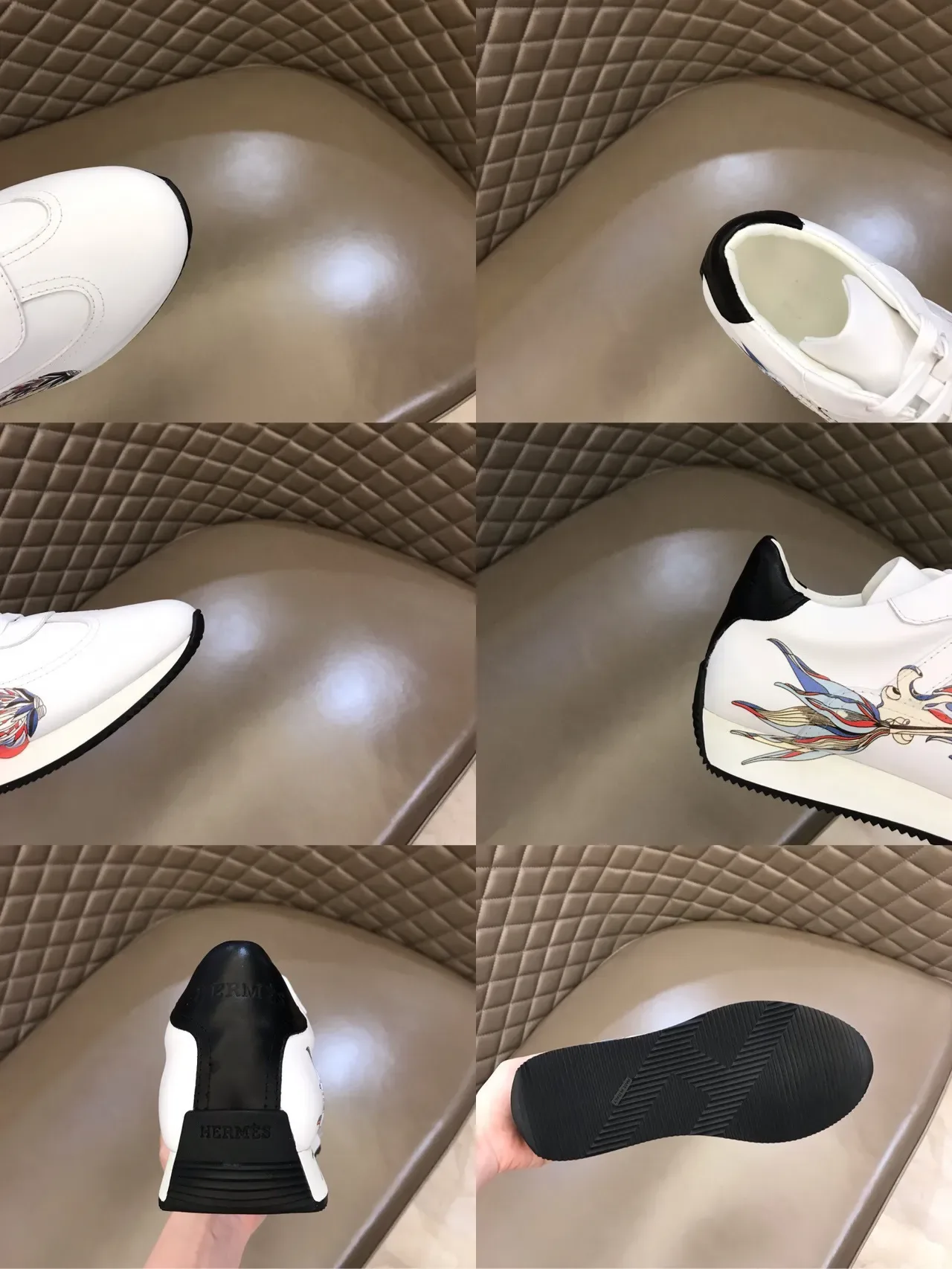 白色印花低帮生活方式运动鞋 3