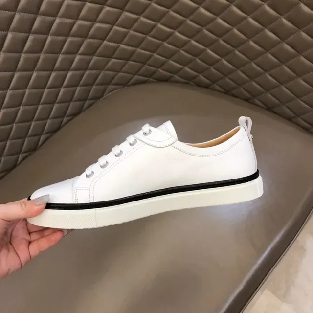 White Leather-Style Low-Top Lace-Up Lifestyle Sneaker 3