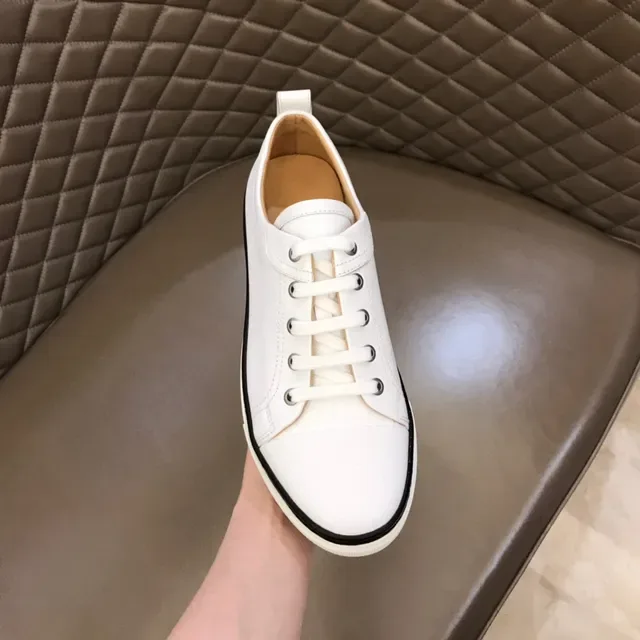 White Leather-Style Low-Top Lace-Up Lifestyle Sneaker 4