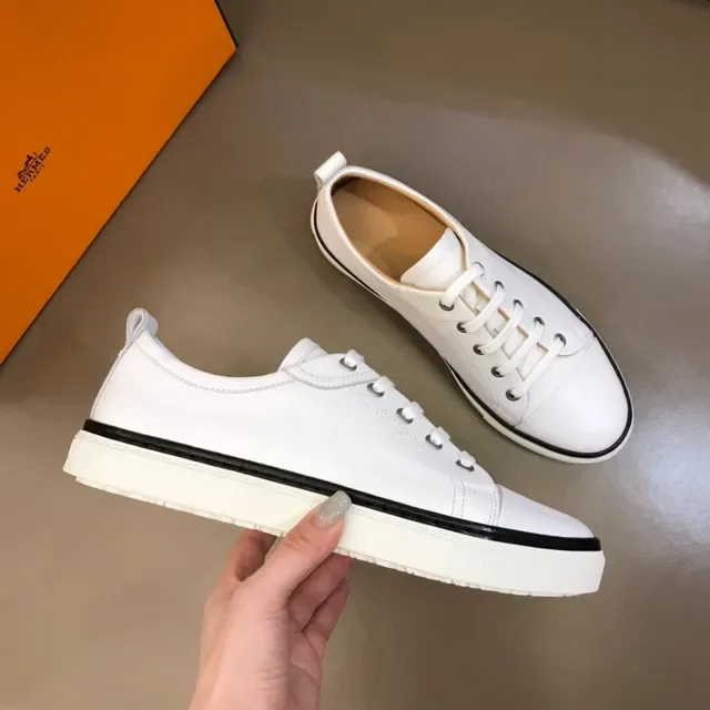 White Leather-Style Low-Top Lace-Up Lifestyle Sneaker 6