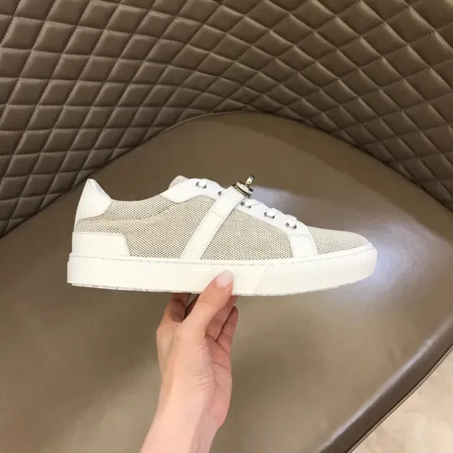 White Mesh and Leather Panel Low-Top Sneaker 5