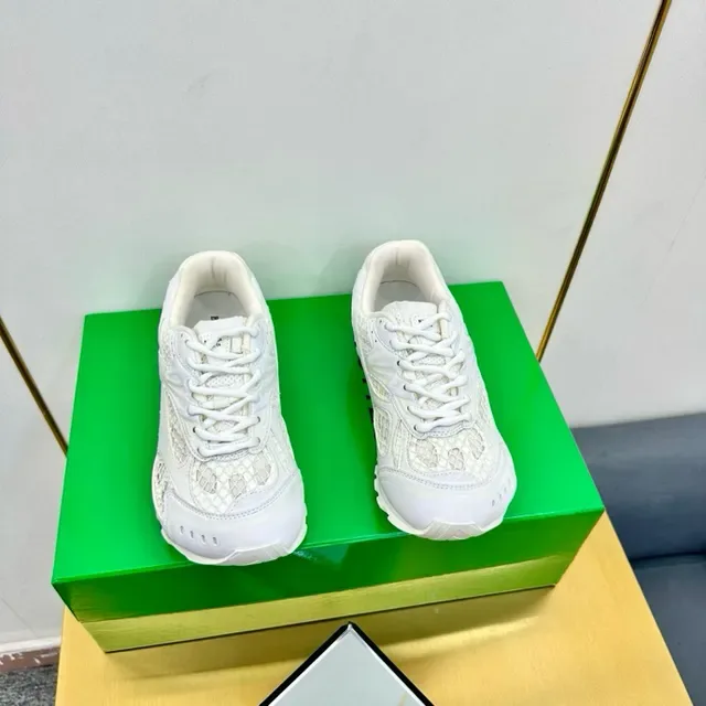 White Textured Mesh and Synthetic Overlay Sneaker 2