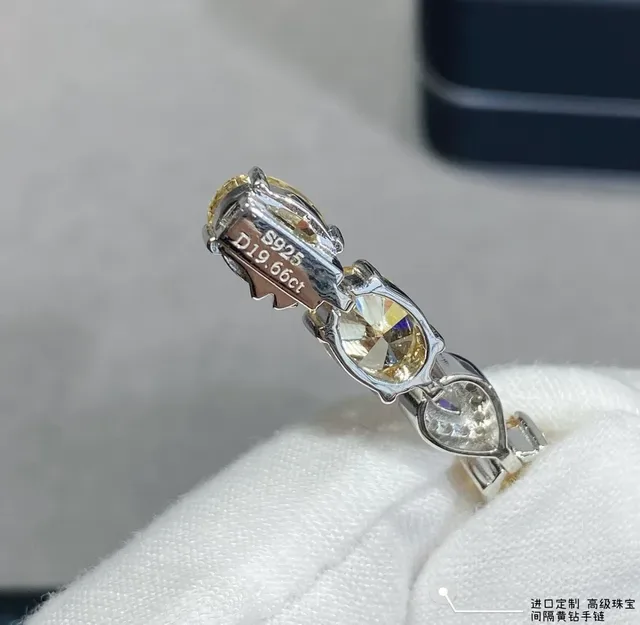 Yellow and Clear Teardrop Stone Linear Bracelet 5