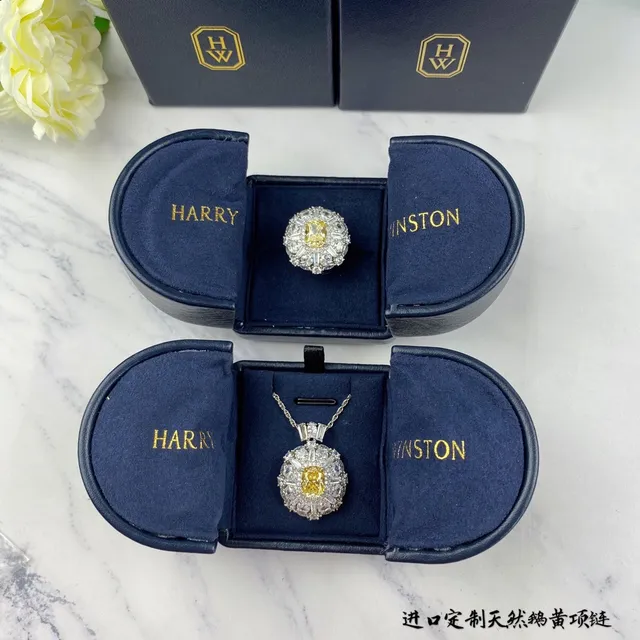 Yellow Silver Halo Cluster Pendant Cushion-Cut Center Necklace 4