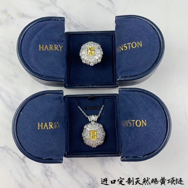 Yellow Silver Halo Cluster Pendant Cushion-Cut Center Necklace 6