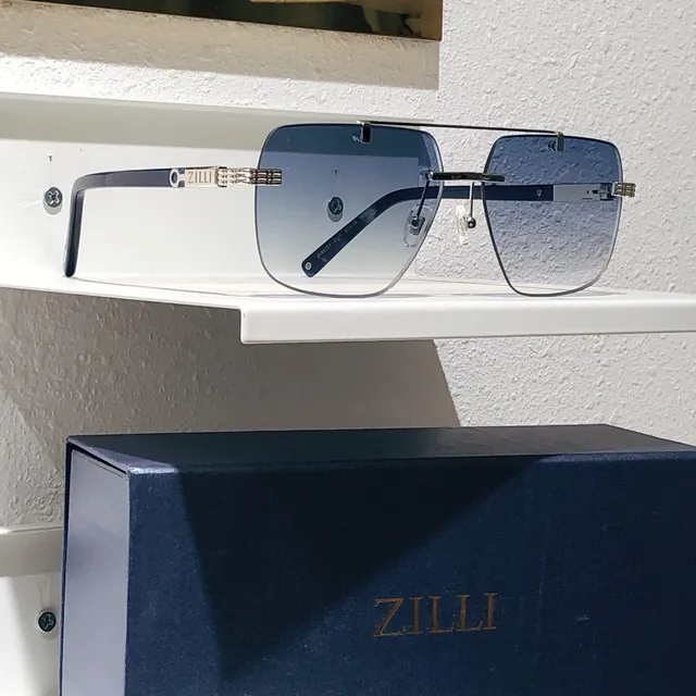 ZILLI Square-Cut Rimless-Style Gold-Tone Sunglasses 5