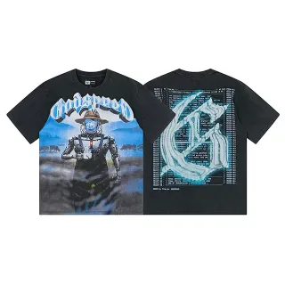 T-shirt Godspeed noir oversize à imprimé graphique