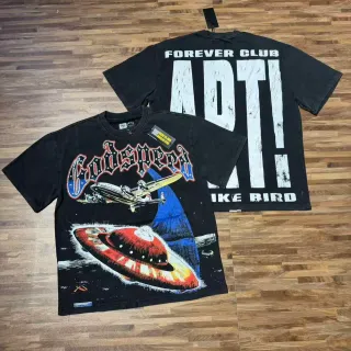 Godspeed Graphic Print Oversized T-Shirt
