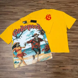 T-shirt jaune à imprimé graphique Godspeed