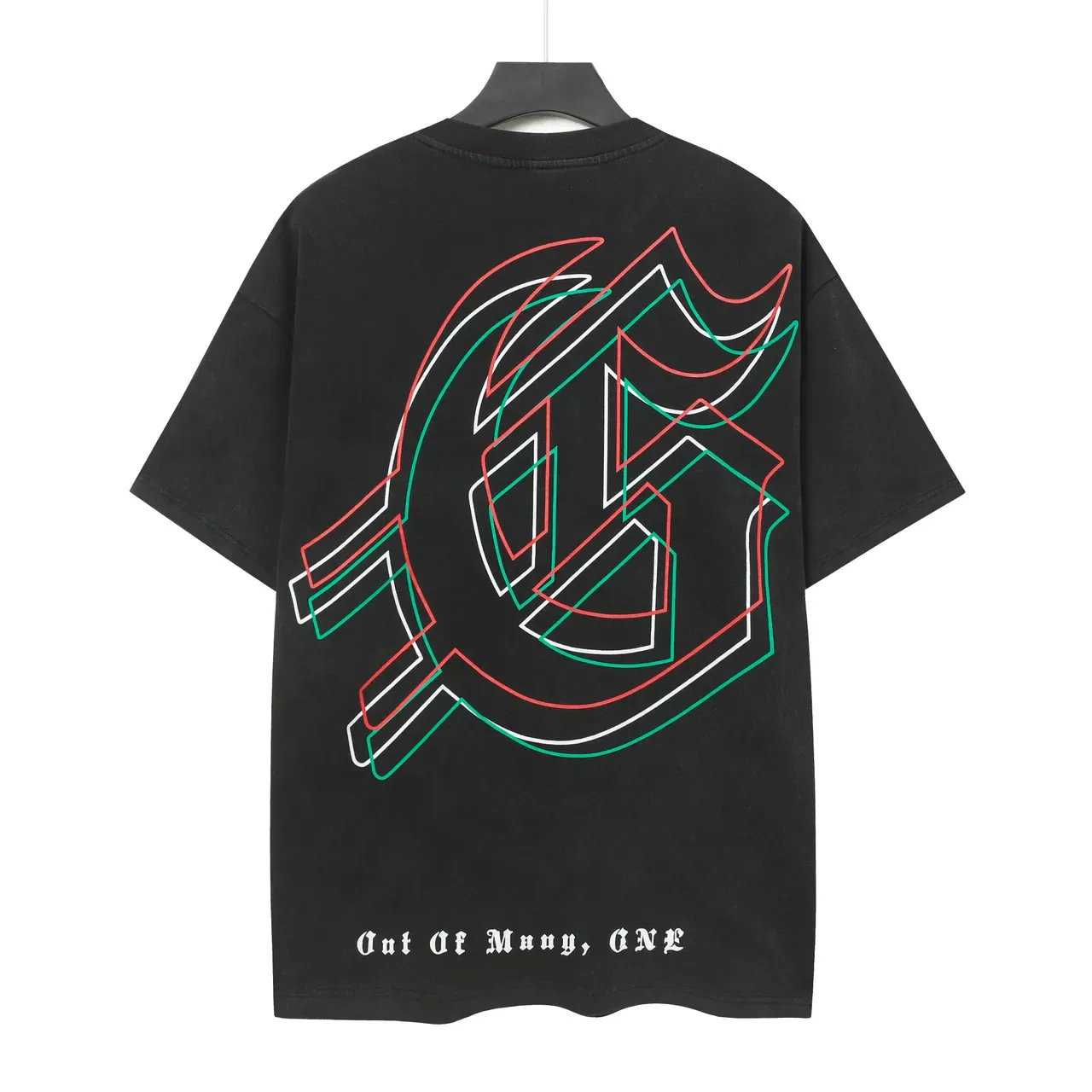 T-shirt noir oversize Godspeed à motif squelette 3