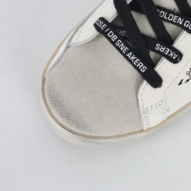 Golden Goose Superstar حذاء رياضي أسلوب حياة من جلد أبيض متضرر 5