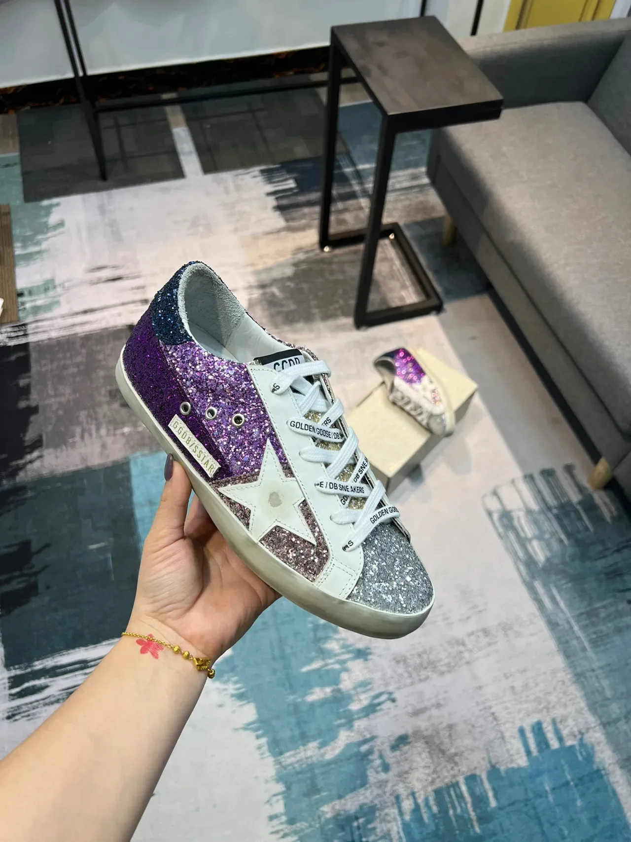 Golden Goose Superstar Glitter Star Lifestyle Sneakers 6