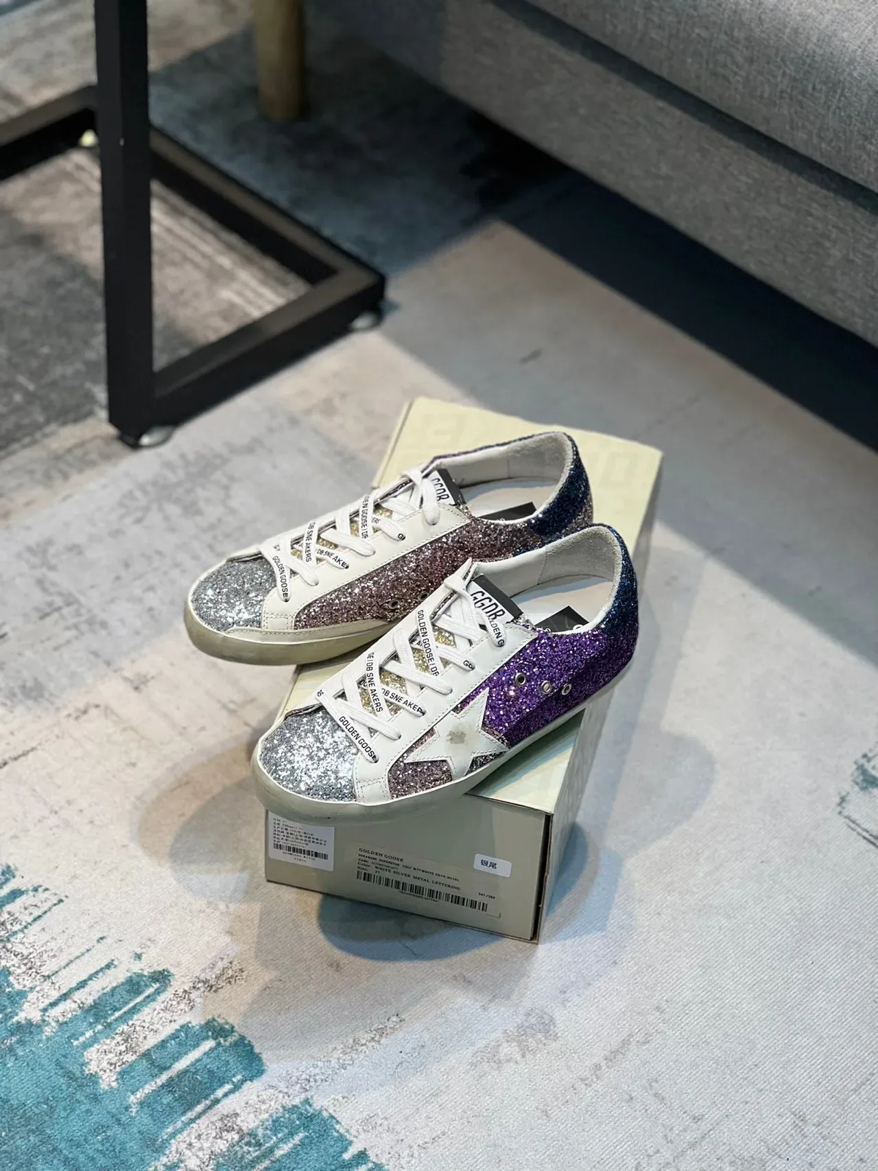 Golden Goose Superstar Glitter Star Lifestyle Sneakers 7