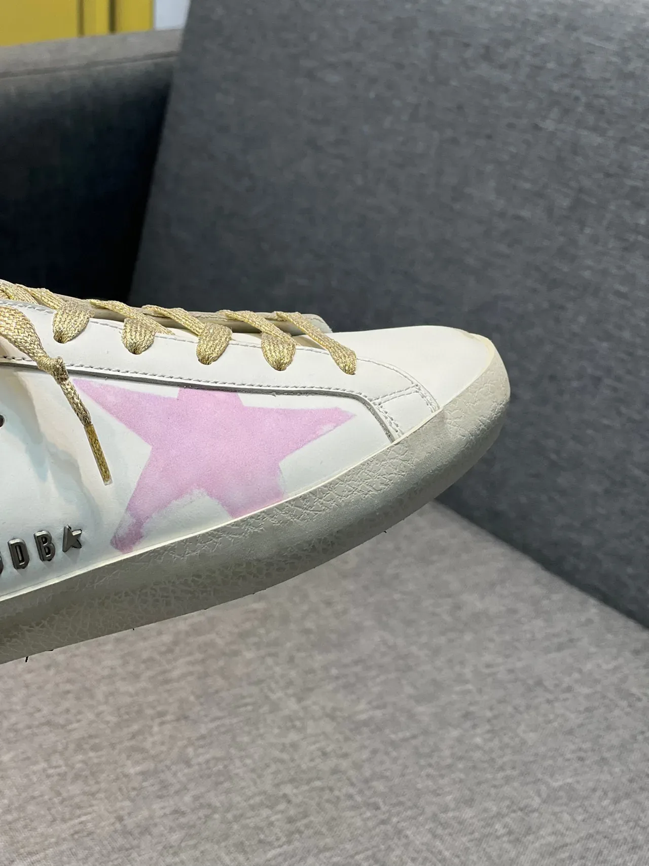 Golden Goose Superstar White Pink Star Gold Lace Lifestyle Sneakers 3