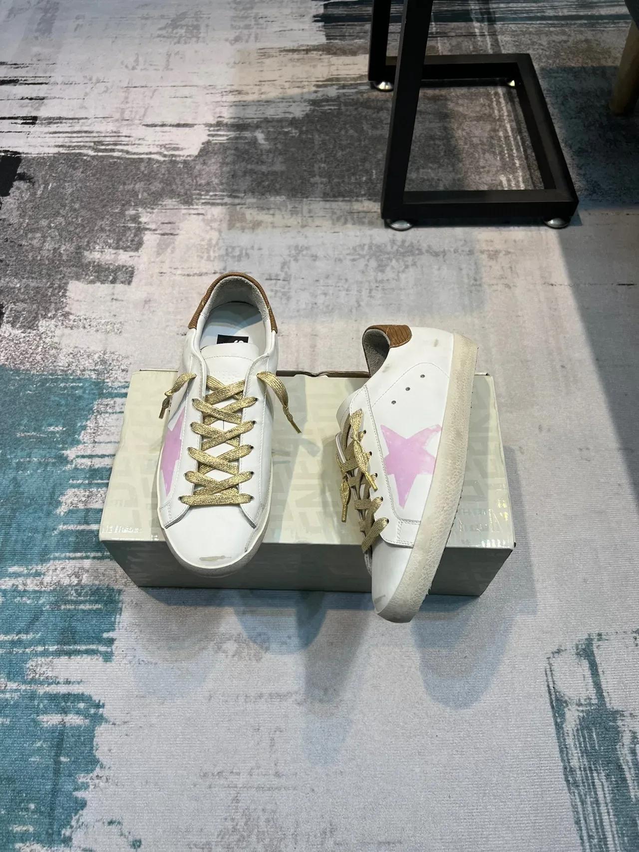 Golden Goose Superstar White Pink Star Gold Lace Lifestyle Sneakers 4
