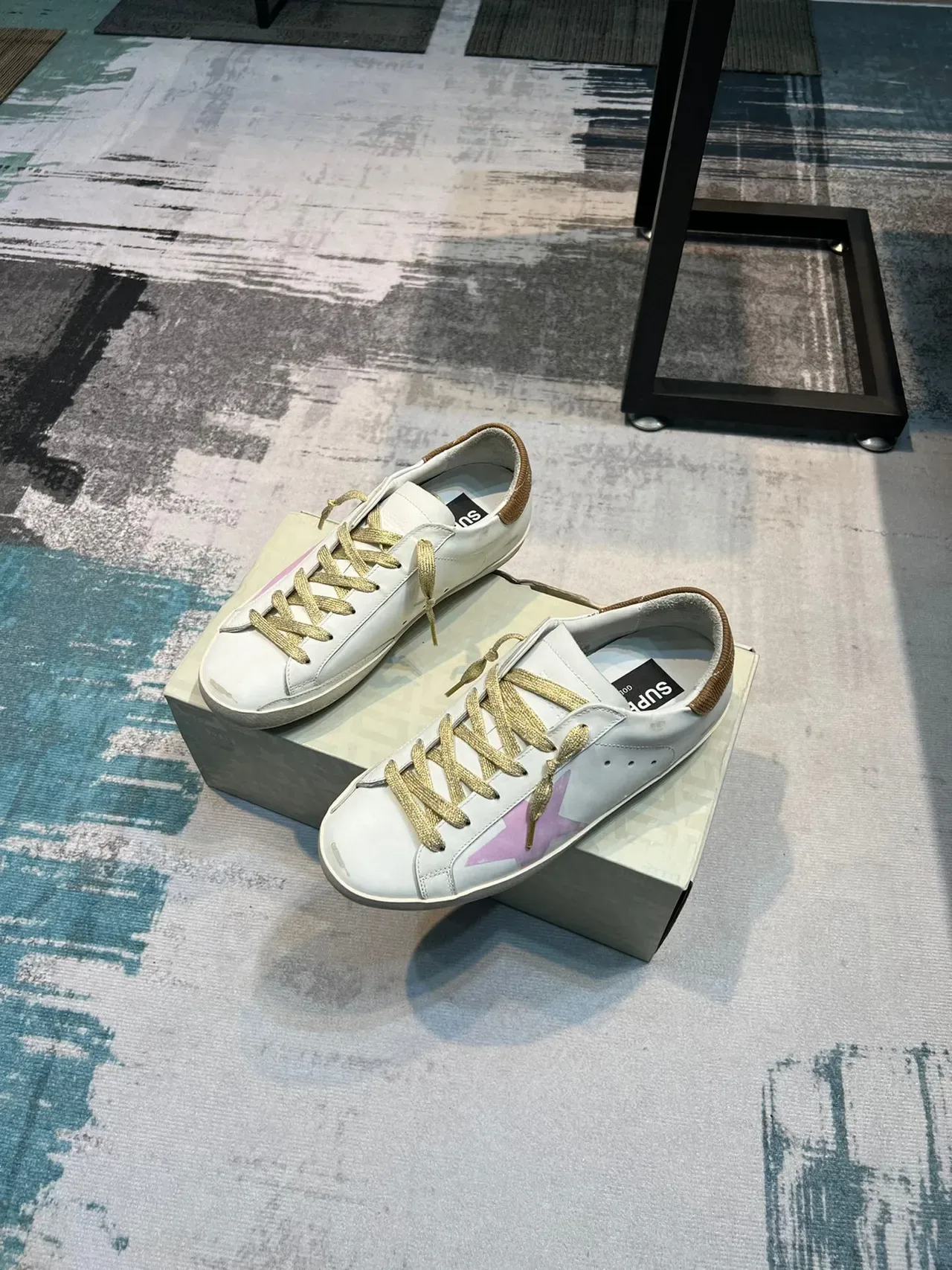 Golden Goose Superstar White Pink Star Gold Lace Lifestyle Sneakers 5