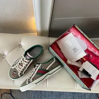 Gucci Ace Disney Mickey Mouse Impresión Monograma Lona Estilo de vida Zapatillas