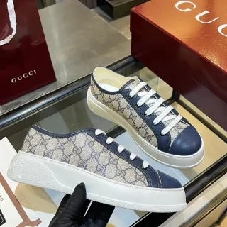 Gucci Ace GG Monogram lona y cuero navy zapatillas lifestyle