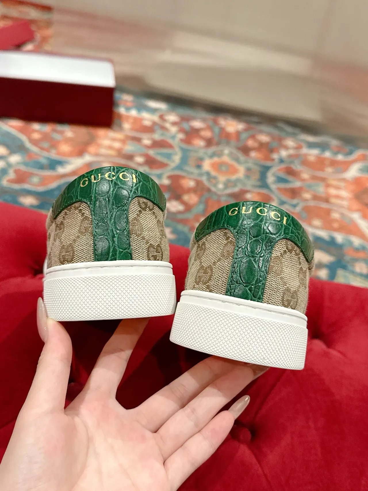 Gucci Ace GG Monogram Web Slip-On Lifestyle Sneakers 2