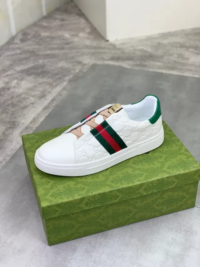 Gucci Ace Blanc Vert Rouge Web Strap Lifestyle Sneakers 4