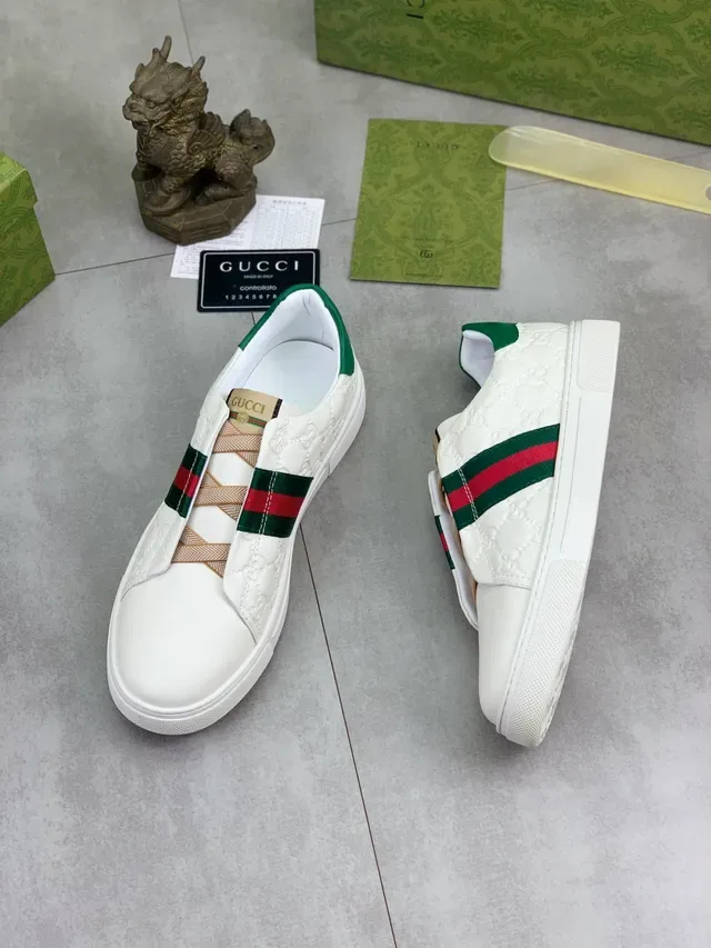 Gucci Ace Blanc Vert Rouge Web Strap Lifestyle Sneakers 5