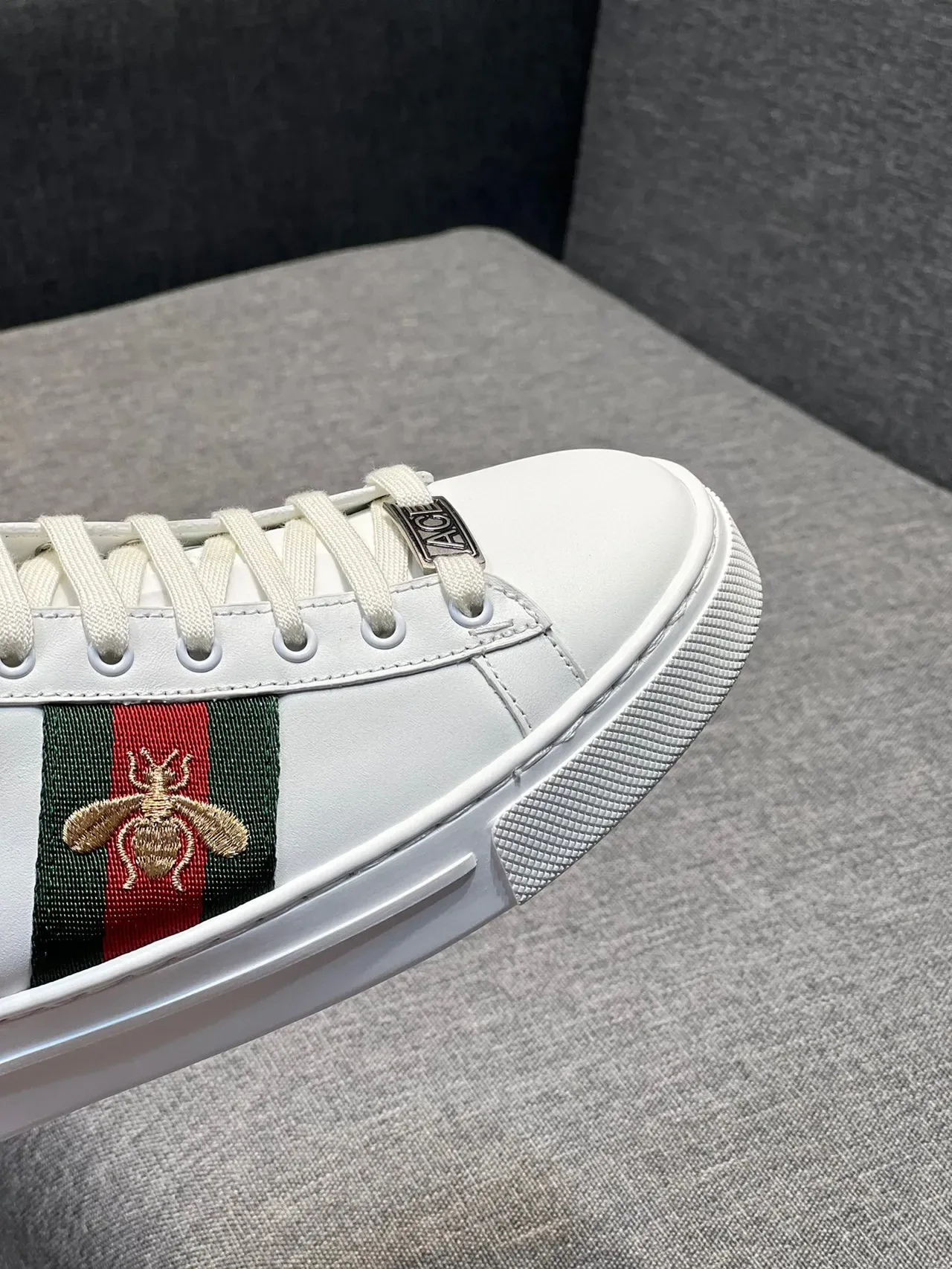 Gucci Ace 白绿红 Web Stripe Bee Embroidery 生活方式运动鞋 3