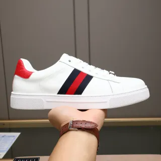 Gucci Ace 白红海军织带生活运动鞋