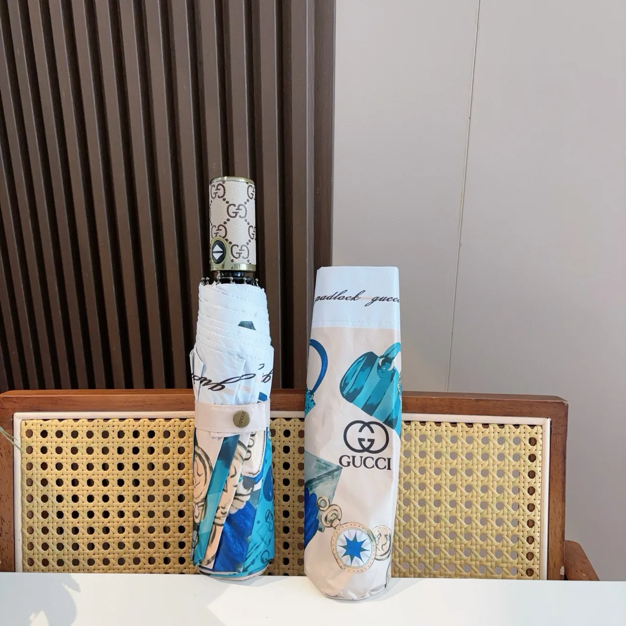 Gucci 米色蓝印花图案奢华配件手袋 7