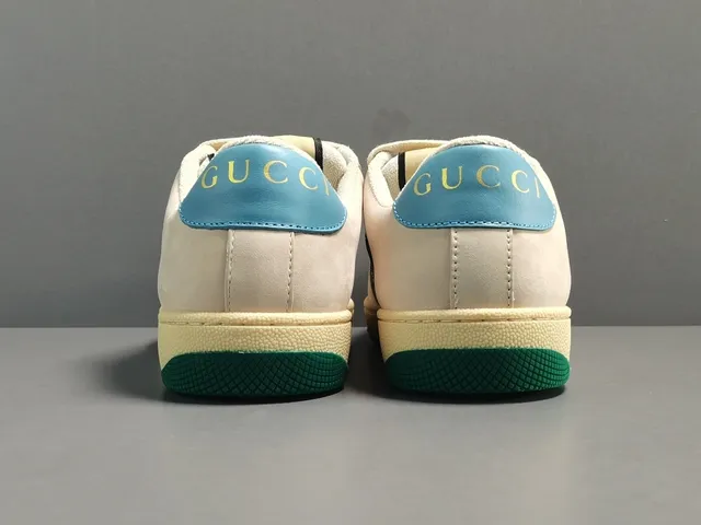 Gucci Beige Multicolor Low-Top Leather And Jacquard GG Fabric Lifestyle Sneakers 17