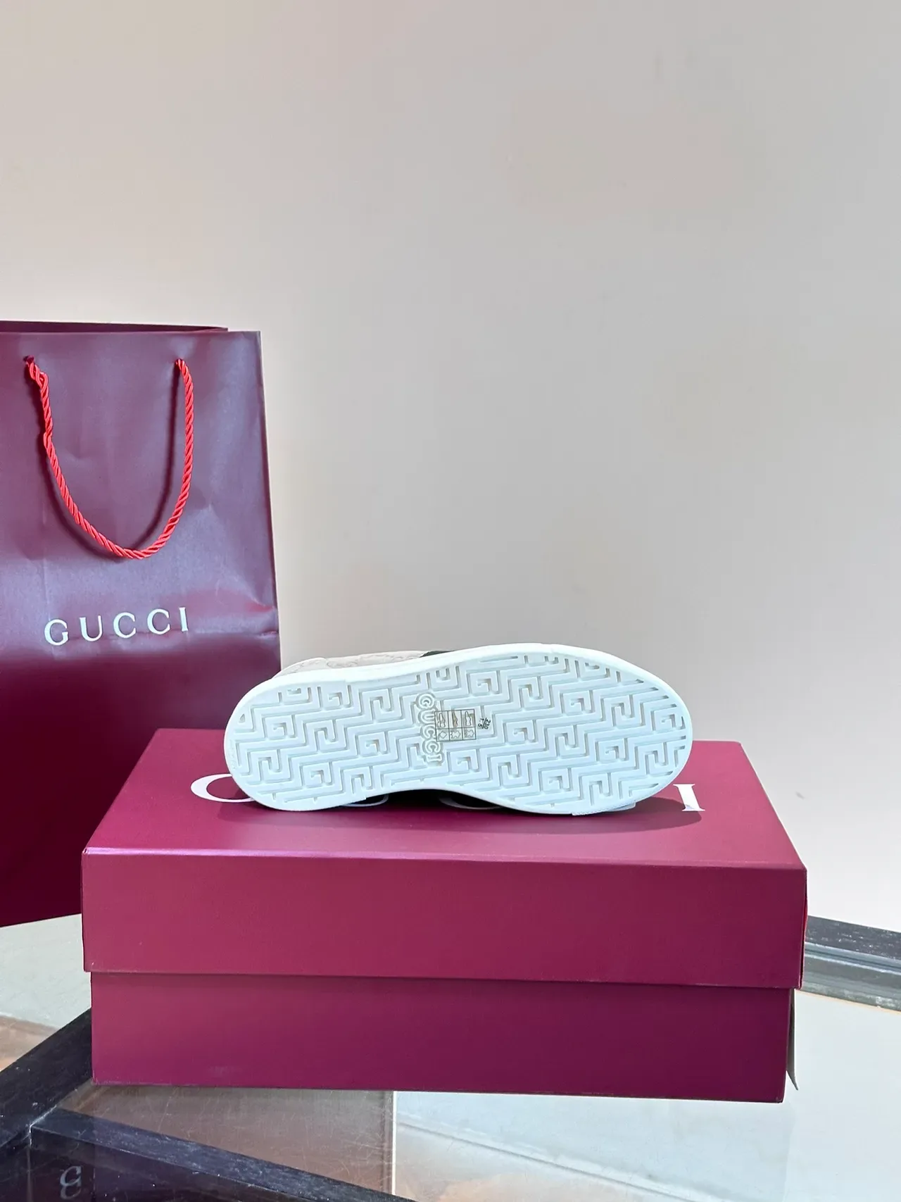 Gucci Beige White Embossed GG Monogram Web Stripe Detail Lifestyle Sneakers 2