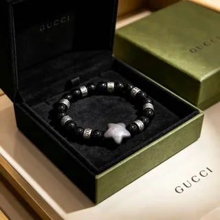 Gucci Pulsera Charm Estrella Beads Negro y Plata