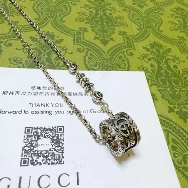 Gucci Dionysus Silver Chain Interlocking G Pendant Necklace 6
