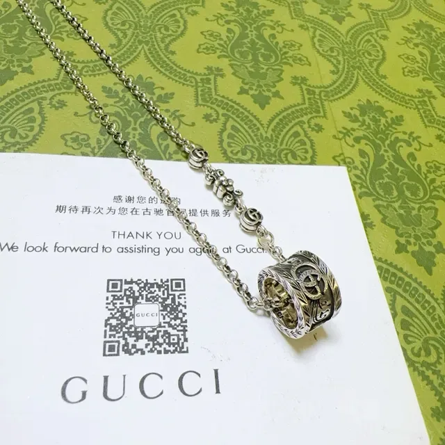 Gucci Dionysus Silver Chain Interlocking G Pendant Necklace 9
