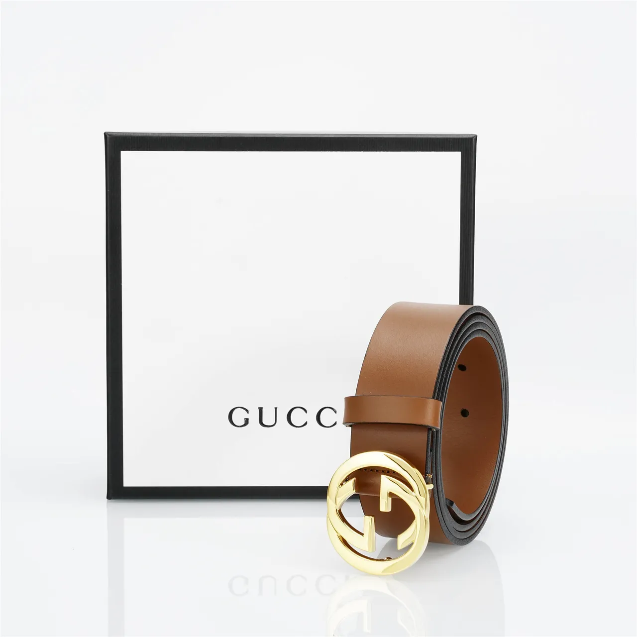 Cinto Gucci Double G Marrom Dourado Liso Fechadura Interlocking Couro 6