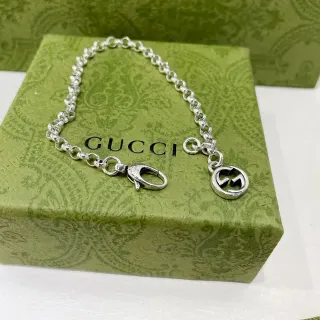 Gucci Double G تشام سوار سلسلة تون فضي