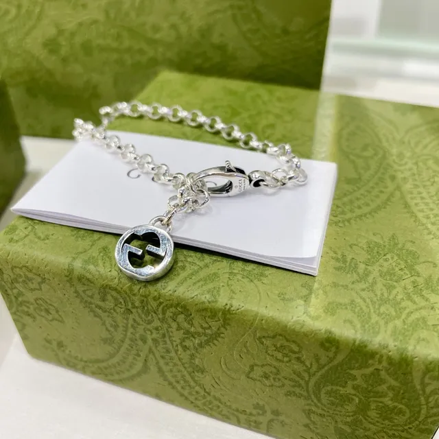 Gucci Double G Encanto Pulsera de Cadena Acabado Plateado 7