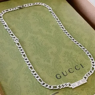 Gucci Figaro-Link Plaque Gravée Collier