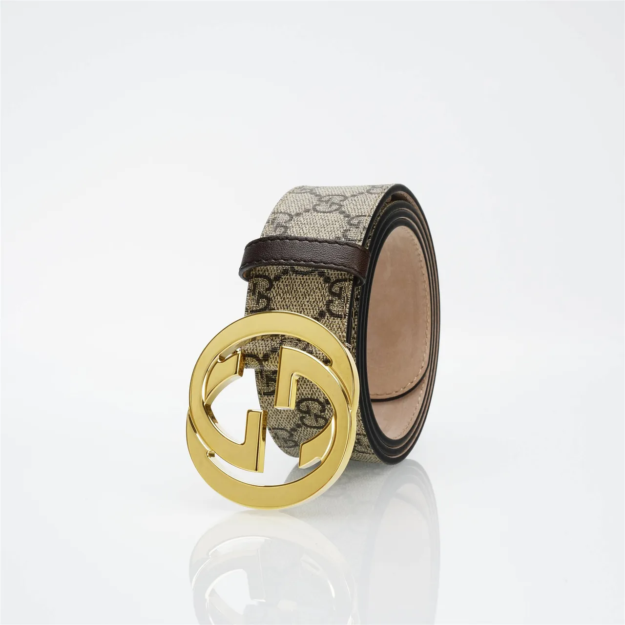 Gucci GG Marmont Cinturón de cuero Beige y Negro GG Monogram 7