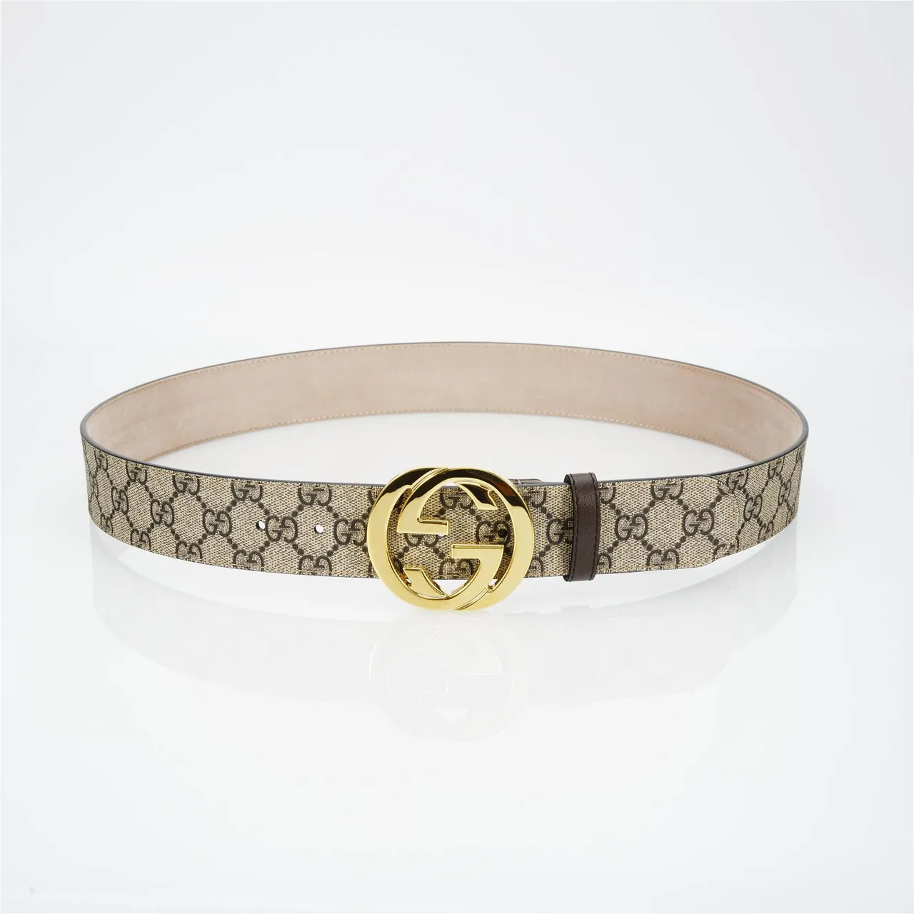 Gucci GG Marmont Cinturón de cuero Beige y Negro GG Monogram 10
