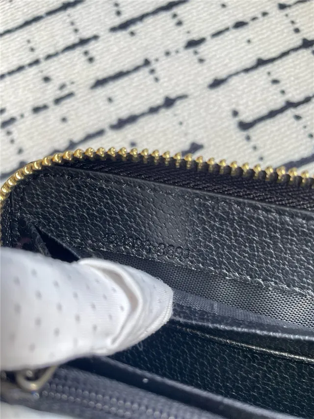 Gucci GG Marmont Negro Chevron-Quilted Billetera Larga 2