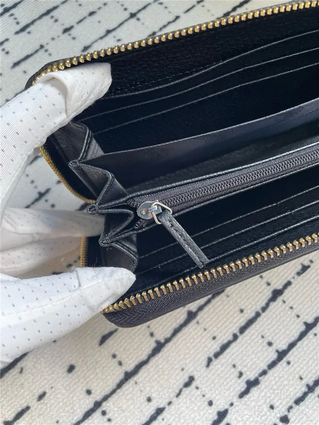 Gucci GG Marmont Negro Chevron-Quilted Billetera Larga 3