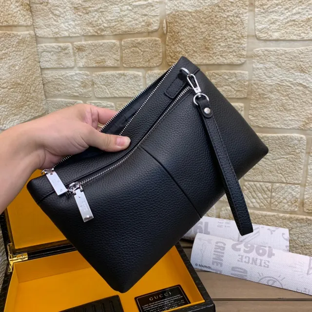 Gucci GG Marmont कालो दानेदार चामड़ा लिफाफा क्लच 4